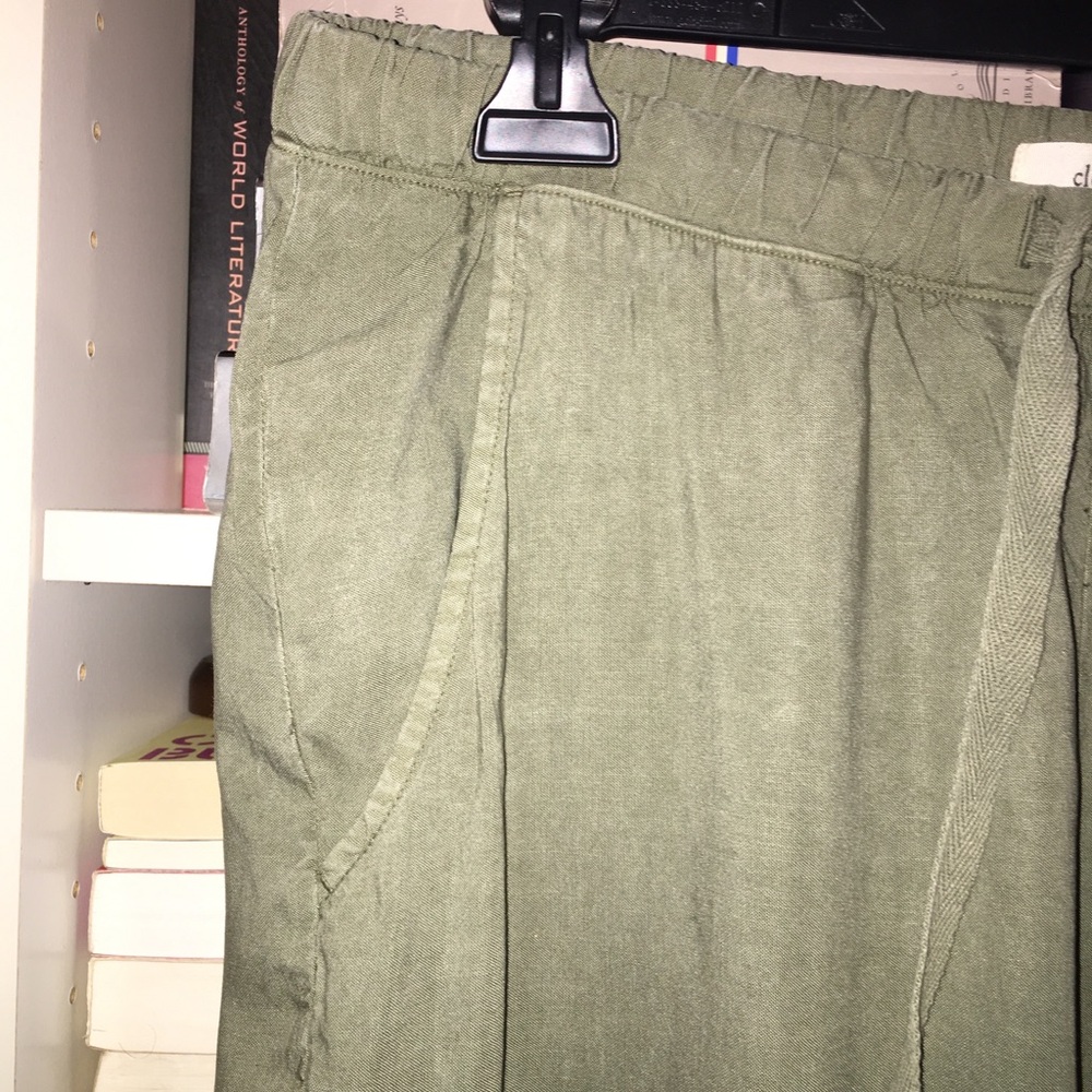 Cloth & Stone Anthropologie Army Green Pull On Pants - Picture 4 of 6